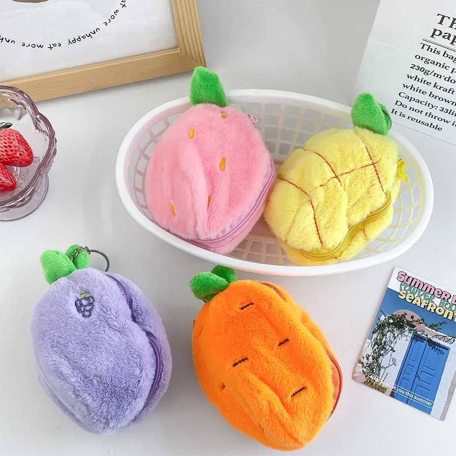 1-20PCS Cute Transforming Fruit Rabbit Plush Pendant Hoopoe Zippable Head Cover Couple Doll Bag Keychain Easter Gift Keychain