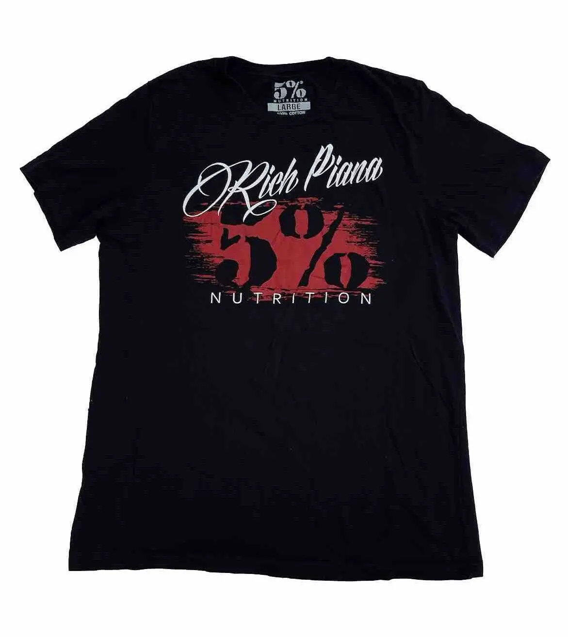 5% Nutrition Rich Piana King Mens L Black Tshirt Bodybuilding Weightlifting