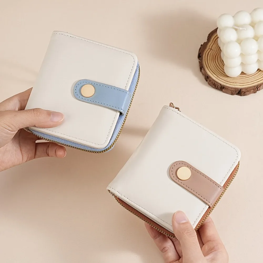 ポータブル PU レザー女性の財布複数のカードスロットジッパー小銭入れ多機能ショート財布男性