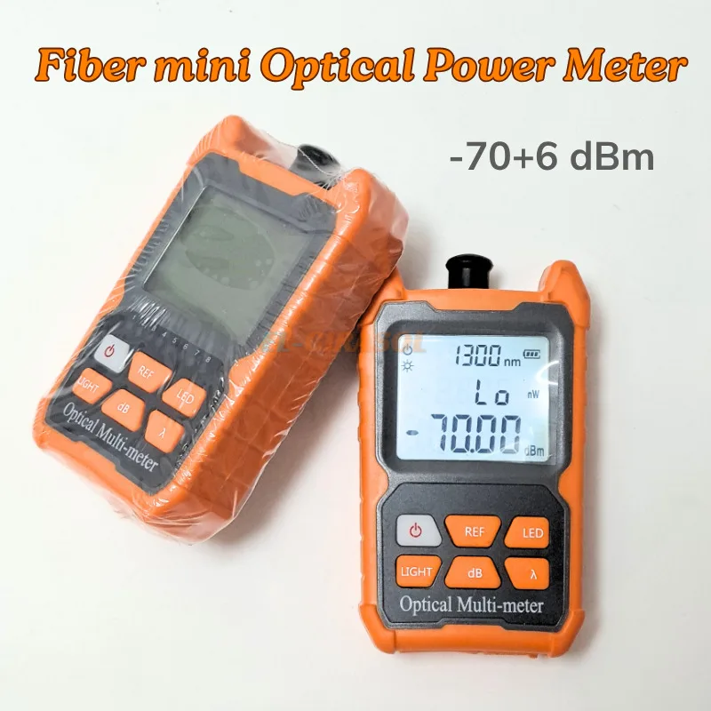 Mini OPM Handheld Fiber Optical Power Meter -70+6 Dbm Support Lighting High Quality Dry Battery