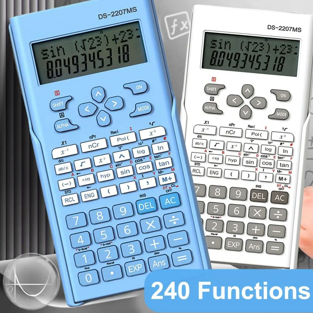 240 Functions Engineering Scientific Calculator Standard Multifunction Function Calculator 2-Line 12-Digit