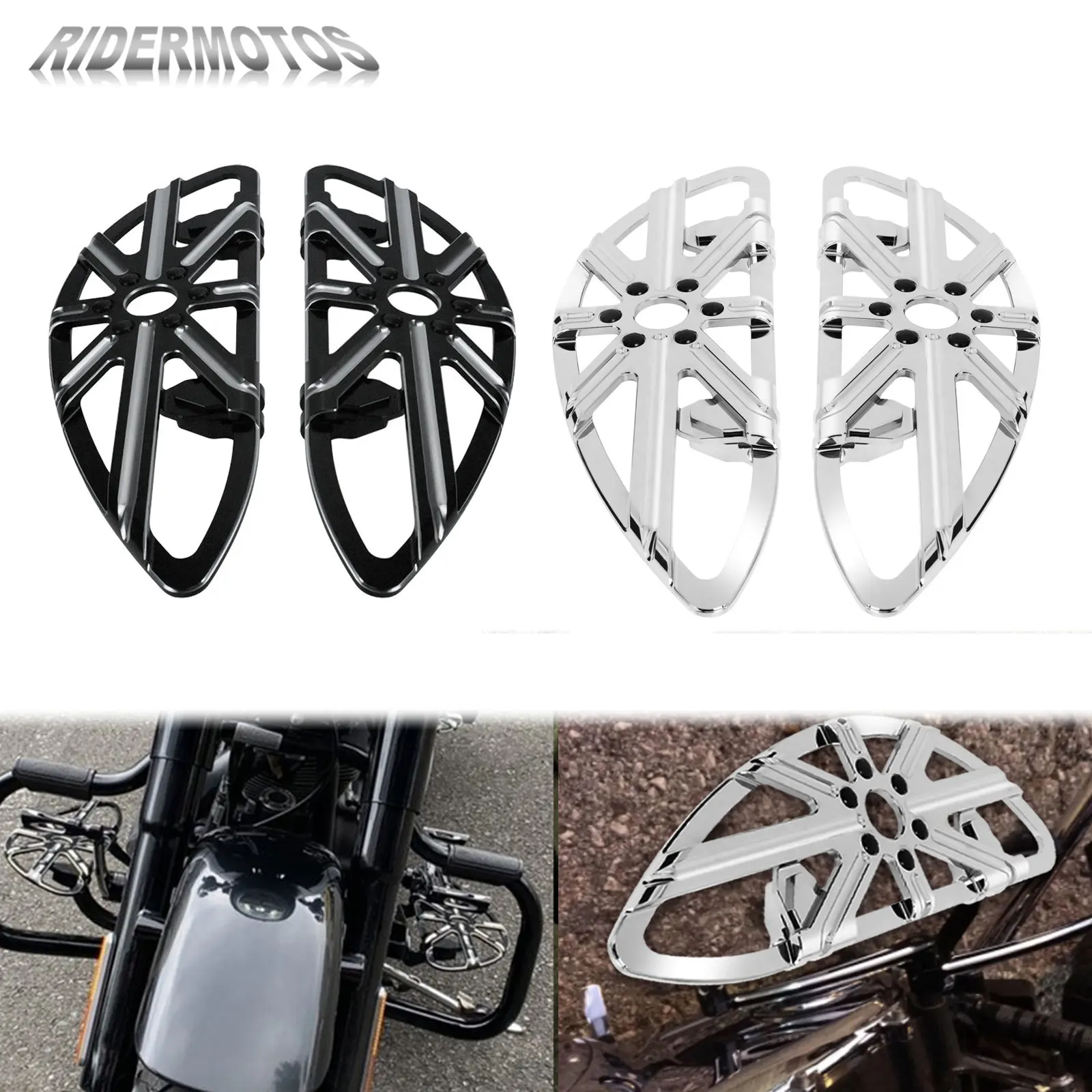 

Front Driver Foot Floorboard Motorcycle Footrest Pedal Foot Pegs For Harley Softail Street Bob Touring Road King FLHR Dyna FXDF