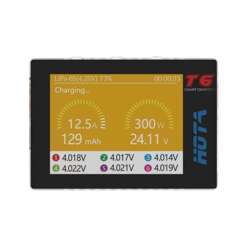 

HOTA T6 intelligent balance charger model aircraft lithium battery DC/PD dual input 300W