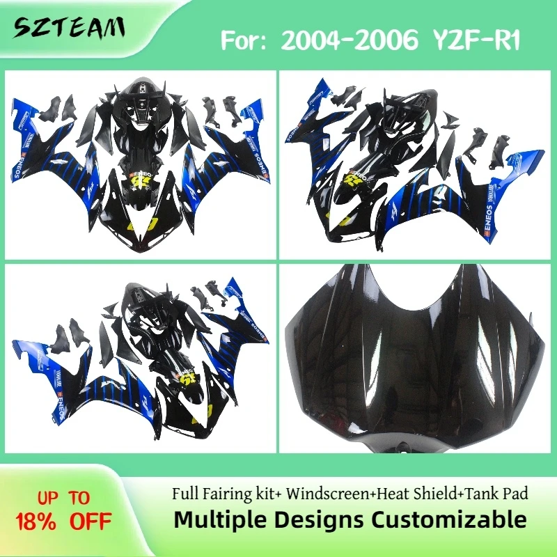 

Комплект обтекателей для мотоцикла YZF-R1 2004-2006, ABS, литье под давлением, для YAMAHA YZF R1 04 05 06