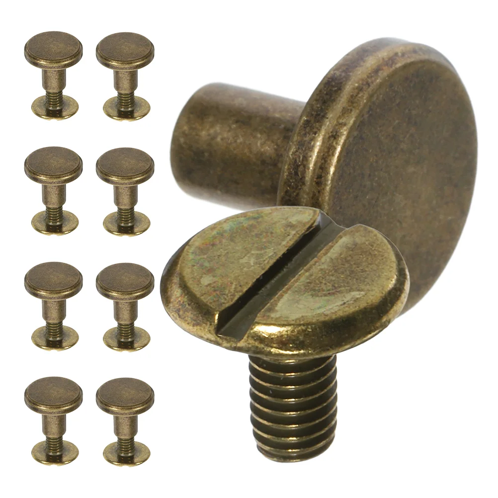 

10 Pcs Ledger Book Mother-in-law Rivets Belt Screw Screws Kit Binding Metal Making