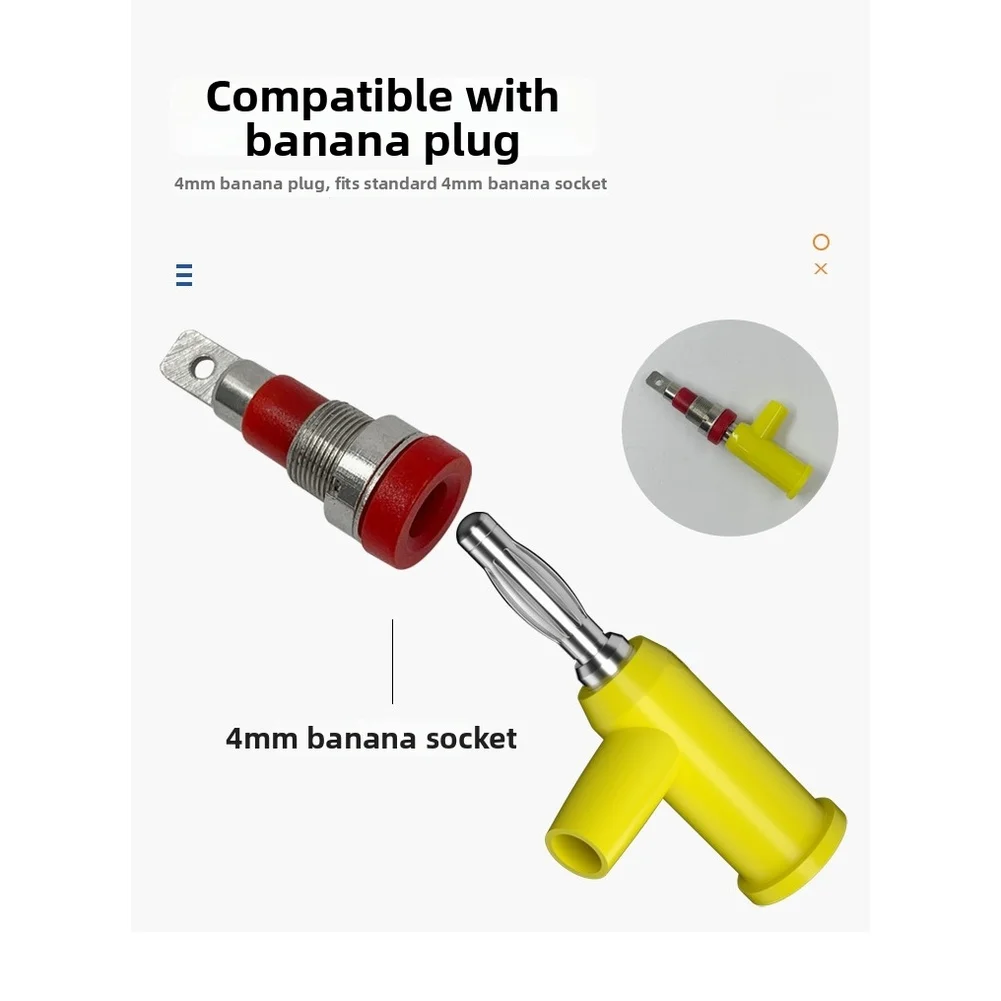 4mm No Solder Stackable Electrical Connector Lantern Type Nickel Plated Copper with Screw Connection and ABS Material