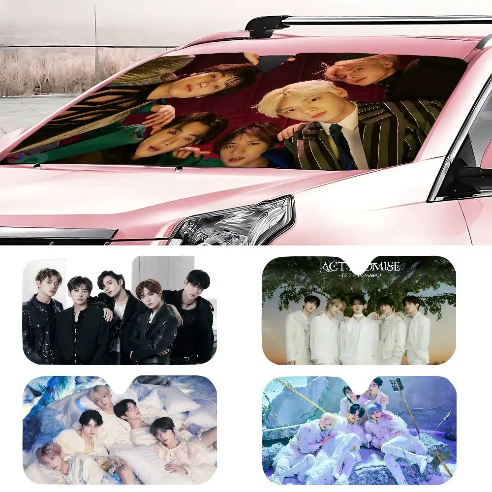 Kpop T-TOMORROW-S X T-TOGETHER-S TXT سيارة الشمس الظل نافذة أمامية ظلة لمعظم السيدان SUV كتل ماكس الأشعة فوق البنفسجية