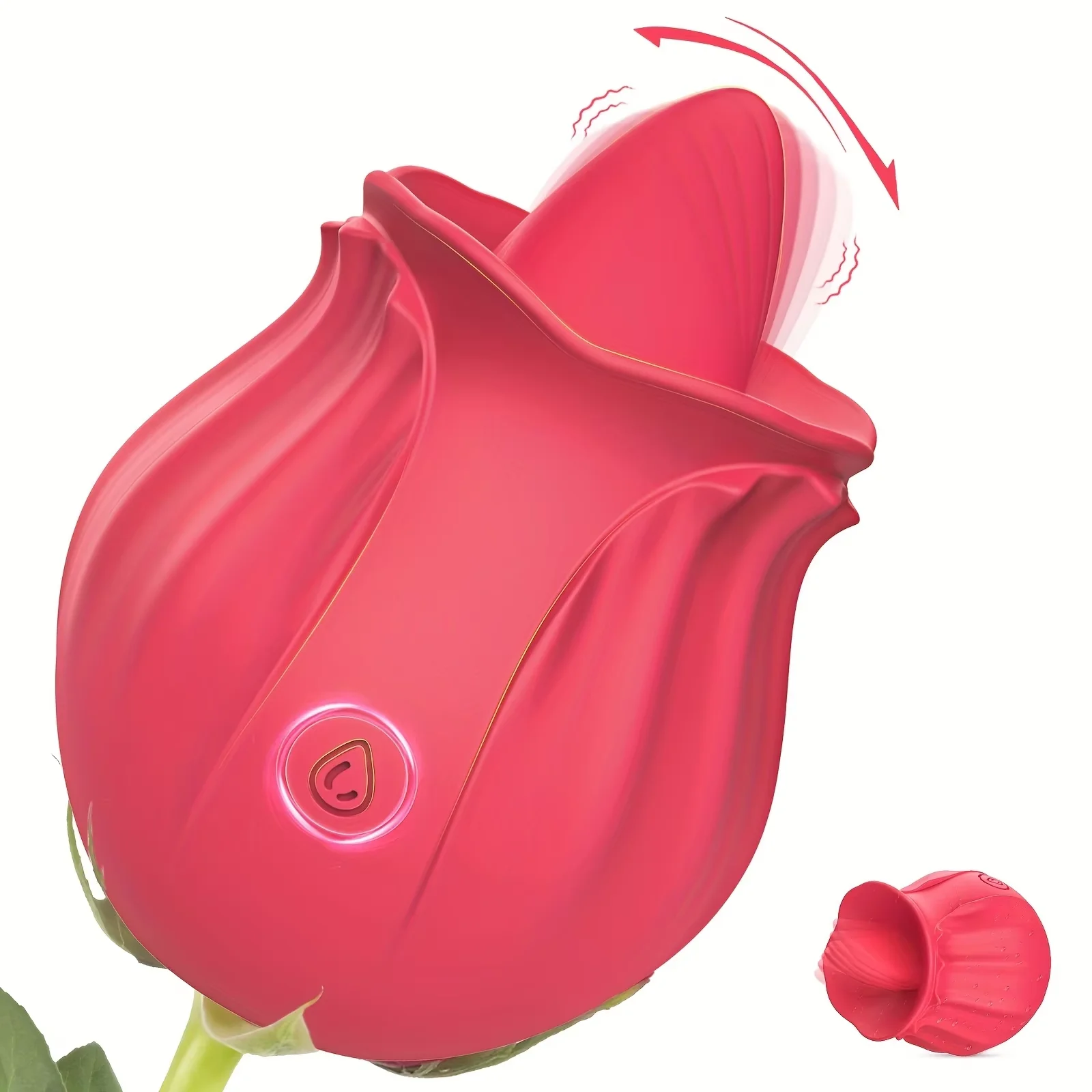 Powerful Rose Tongue Licking Vibrator for Women G Spot Female Clitoris Oral Stimulator Vagina Oral Massager Adult Sex Toys