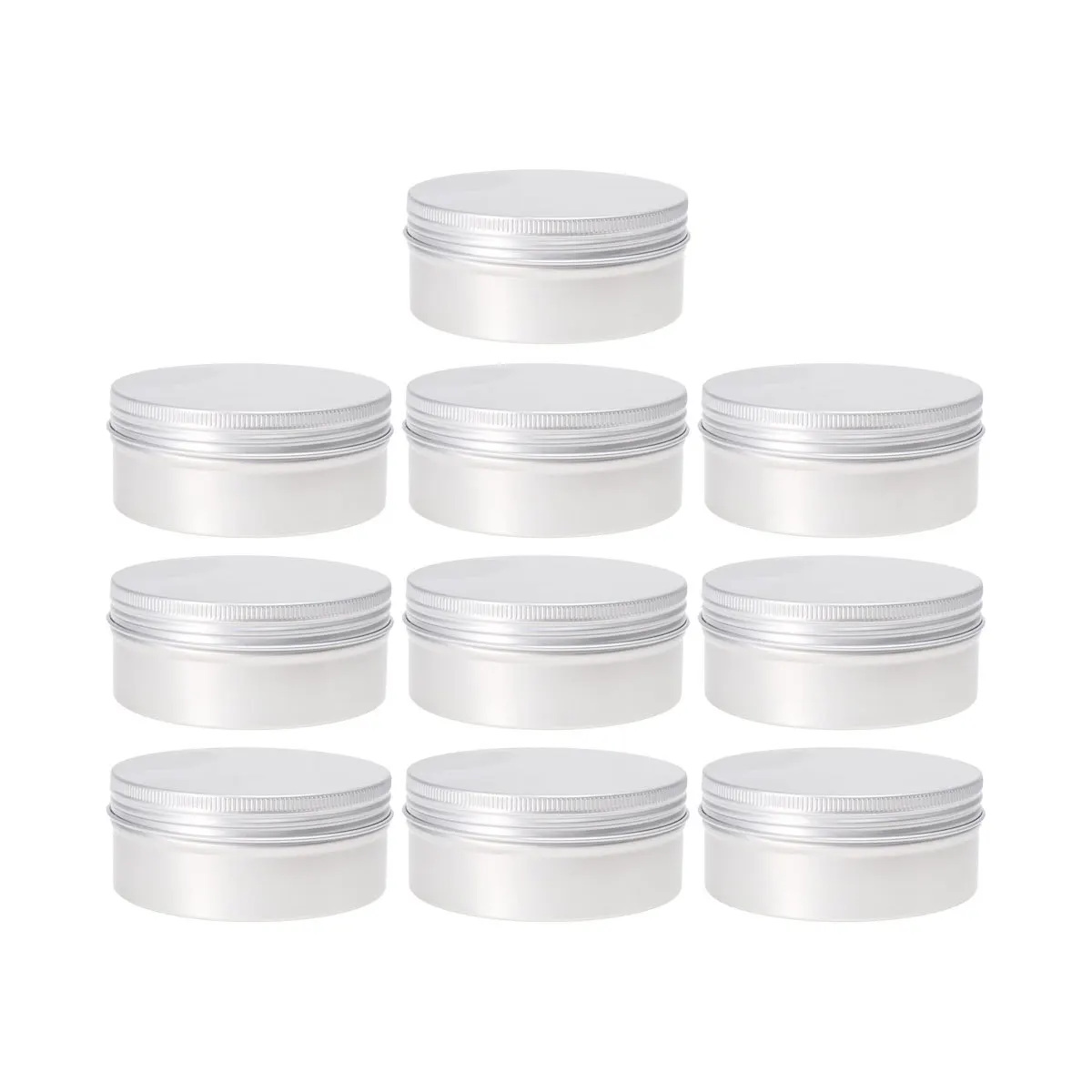 10pcs Aluminum Screw-Top Tin Containers Reusable Empty Cans For Oil Wax Balm Lotion Jars Storage Pots