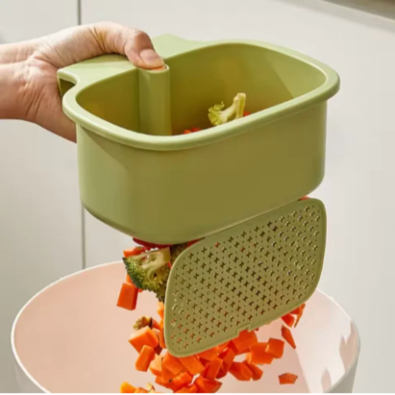 

Push-type Sink Filter Hanging Basket Versatile One-touch Opening And Closing Filter Basket Large Capacity Sink Vegetable Drainer