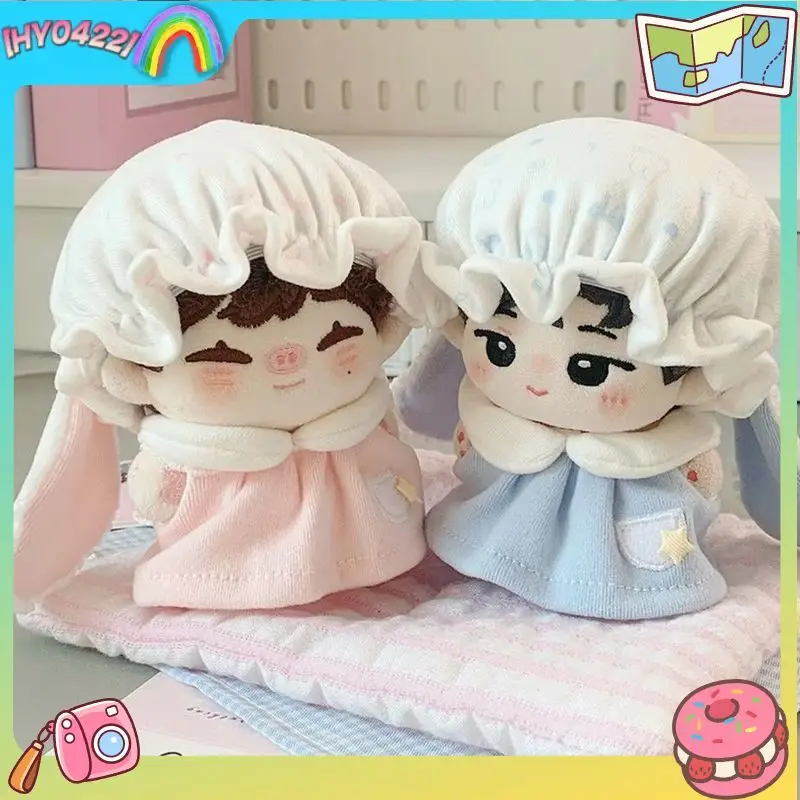 

10cm Rabbit Series No Doll Nightwear Peach Blueberry Pattern Replacement Outfit With Bunny Hat For 10cm Stuffed Cotton Dolls
