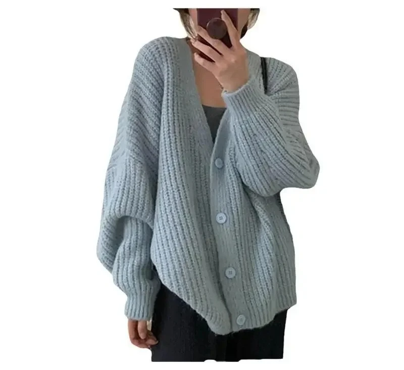 Doce curto de malha aberta cardigan feminino design solto primavera outono moda pequena