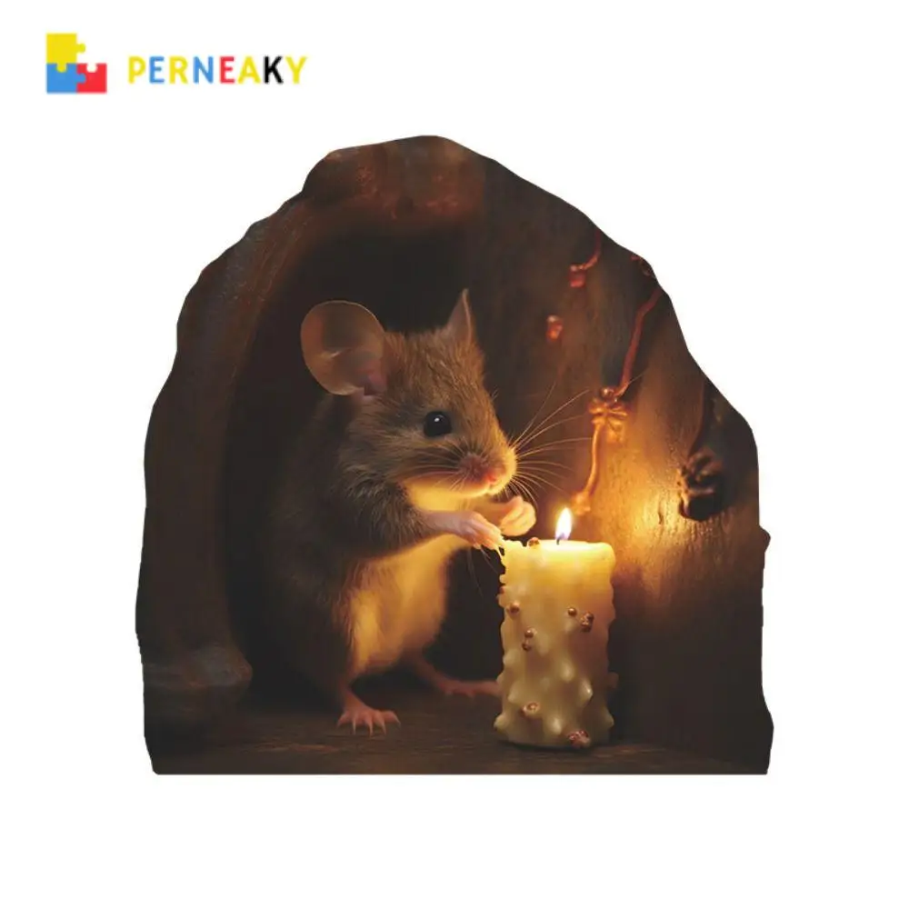 Cute Little Mouse 3D Wall Sticker For Kids Room Decor Mural Bedroom Self-adhesive Wallpaper Cartoon Rats Home Decoration Decals