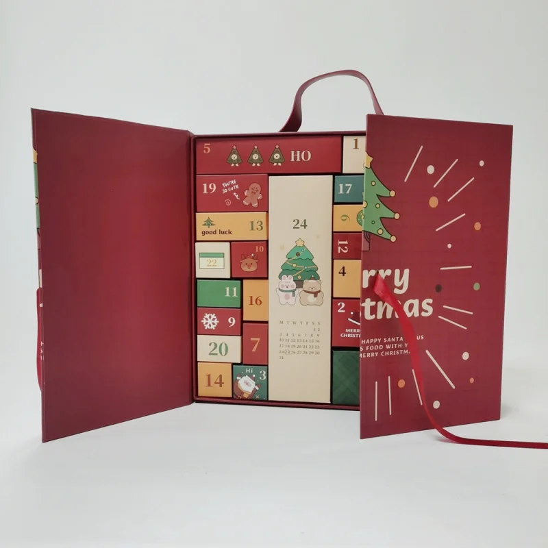 20 0 piezas. Caja de calendario de Adviento personalizada, cajas de calendario de cartón personalizadas de lujo, cuenta regresiva de 12 días, Calen de Adviento