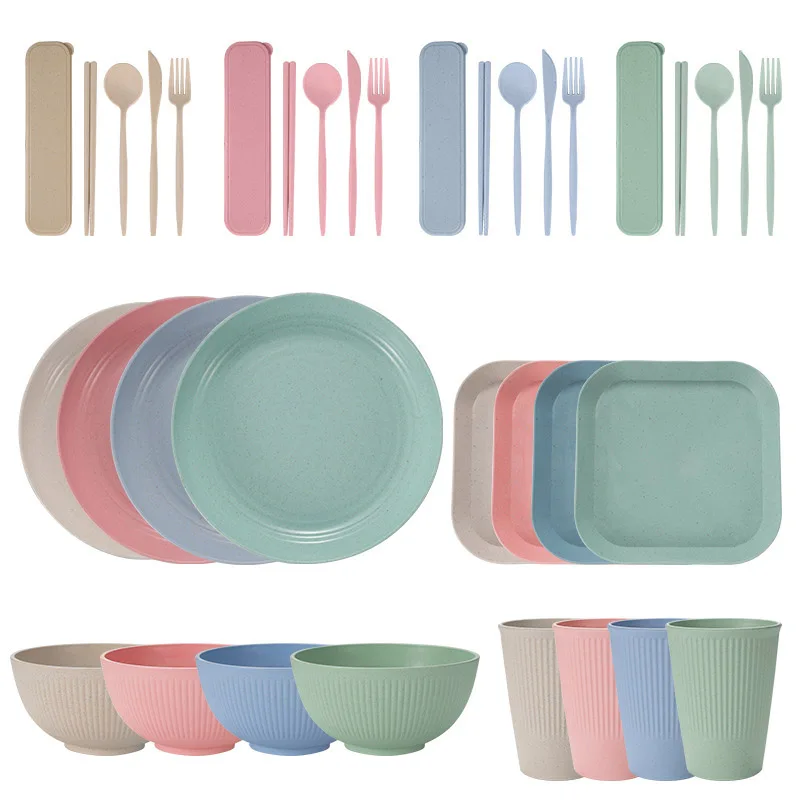 36-Piece Wheat Straw Dinnerware Set 14