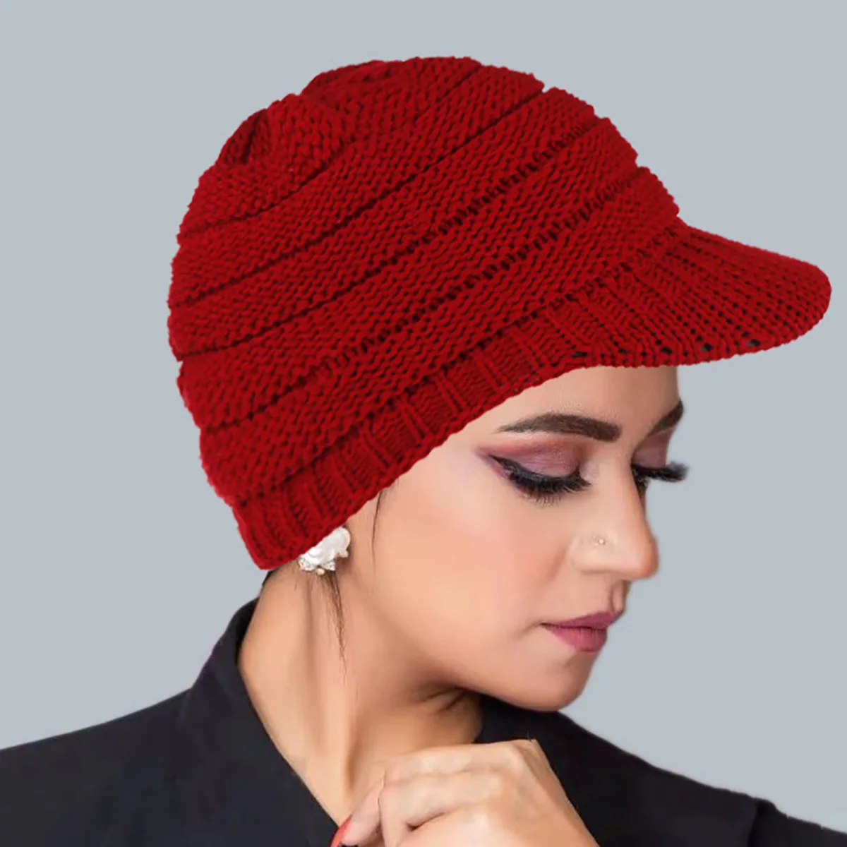 Automne femmes visière chapeau tricoté casquette de Baseball musulman Hijab Turban bord Bonnet perte de cheveux hiver chaud chapeaux foulard Turbante Mujer