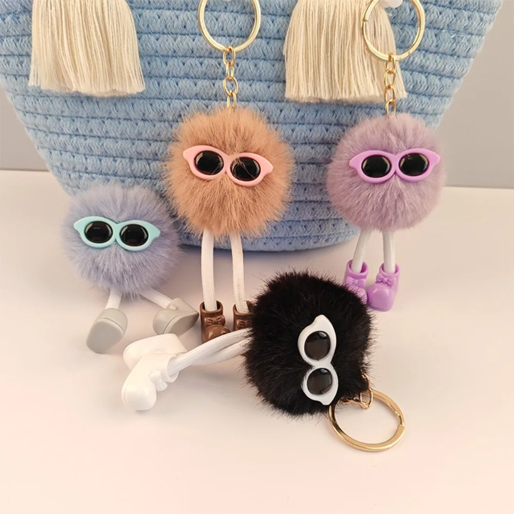 

Hot Sale Creative Plush Keychain Plush Long Legs Bag Pendant Coal Ball Cute Couples Keyring Gift