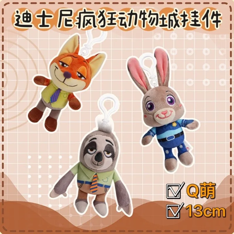 Disney Zootopia Judy Hopps Nick Wide Flash Cartoon Meisje Hart Pluche 3d Pop Tas Decoratieve Hanger Paar Sleutelhanger Accessoires