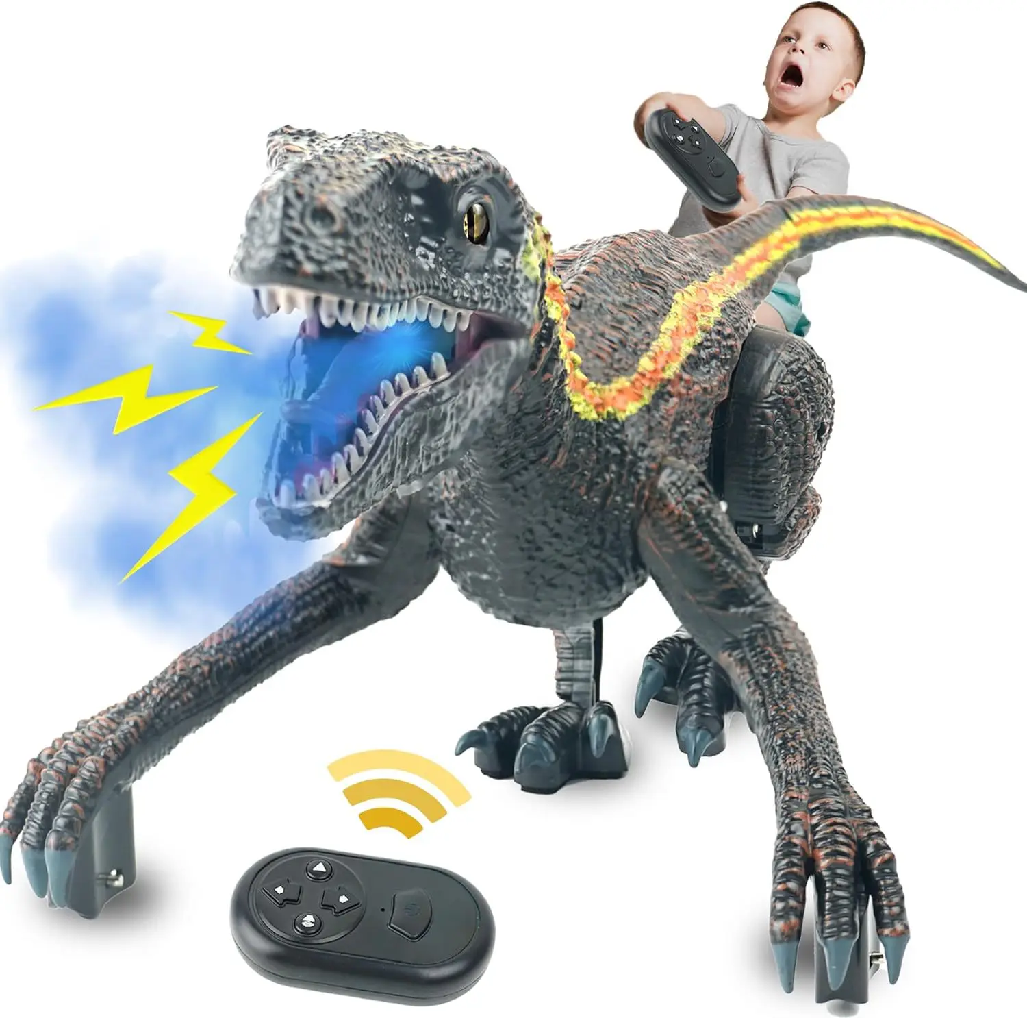 

Remote Control Dinosaur Toys 2.4g RC Electric Walking Jurassic Dinosaur Simulation Velociraptor Toy Light Roaring child Toy Gift