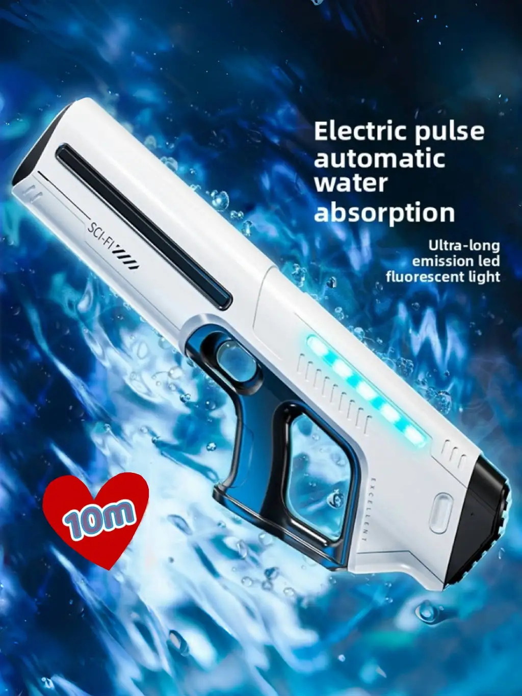 Kinder-Wasserpistole mit Vollautomatik und Großer Kapazität, Elektrische Wasseraufnahmepistole, Sommer-Outdoor-Wasserspielzeug, Geschenk
