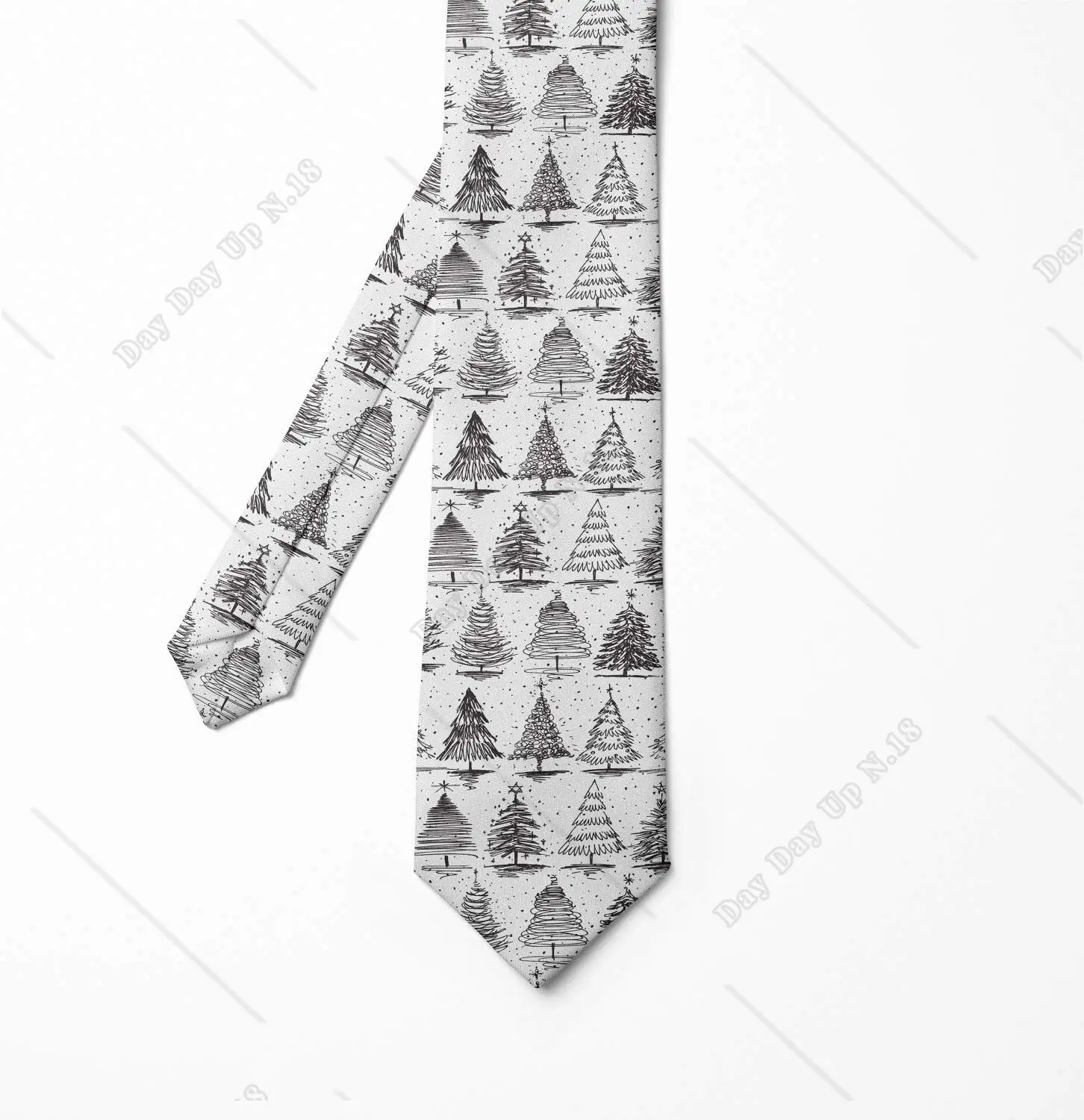 Christmas Trees Ambesonne Multicolor Modern Men's Tie Print One Size Mens Tie Shirt Accessories