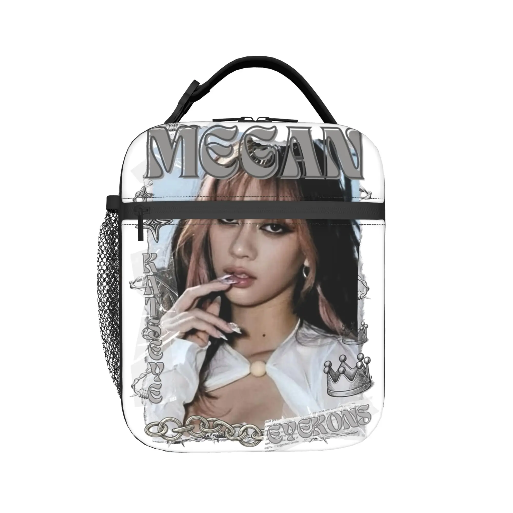 

Термоизолированные сумки для обедов KATSEYE Megan Kpop Y2K Group для путешествий, портативный ланч-бокс для мужчин и женщин, термоконтейнер для еды