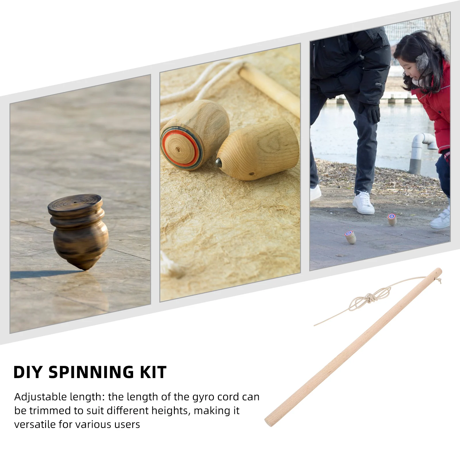 

Wooden Handcrafted Gyroscope For Elderly Kids Coordination Diy Spinning Kit Wooden Tops Spinning