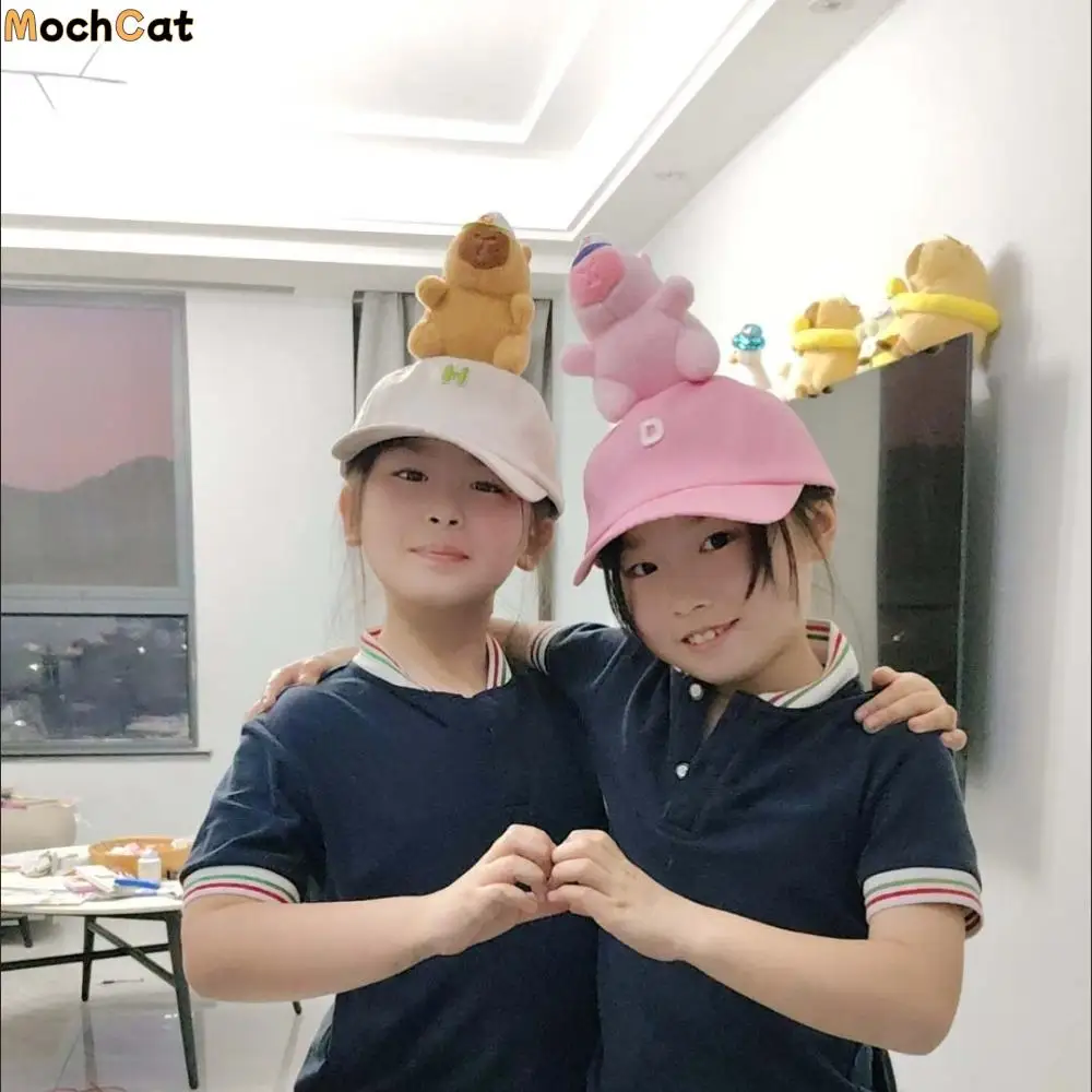 

Breathable Capybara Baseball Cap Embroidered Letters Adjustable Children Peaked Cap Cartoon Thin Kids Sunscreen Hat Boys