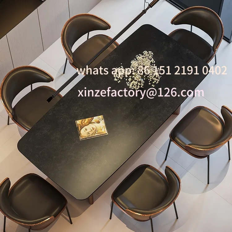 Customizable French Vintage Walnut Slate Dining Table