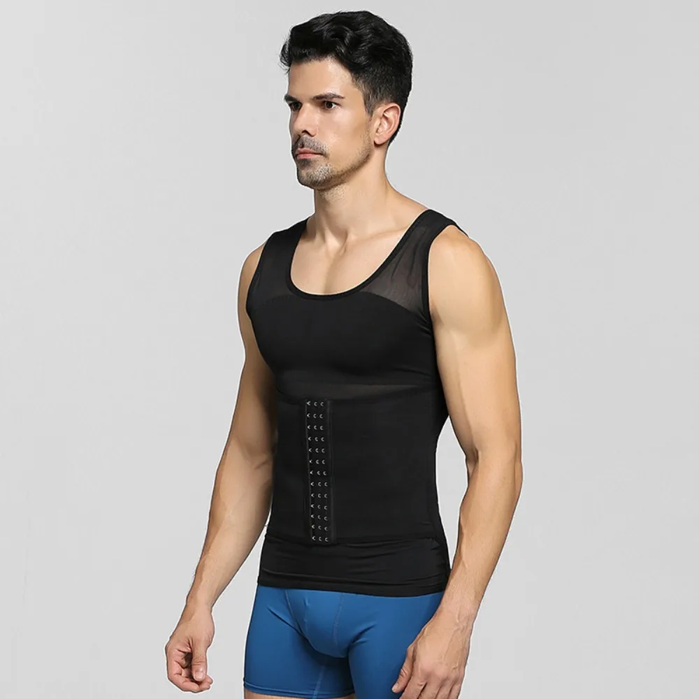 

New Mens Lightweight Shaping Vest Invisible Slimming Waist Trainer Compression Shirt Body Shaper