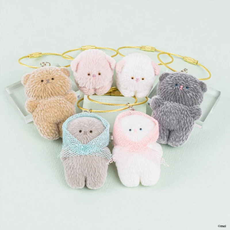 

In Stock Kenelephant Mei Flocked Animal Figure Keychain Japan Mini Plush Pendant Bag Charm Capsule Toy Anime Fans Collectible