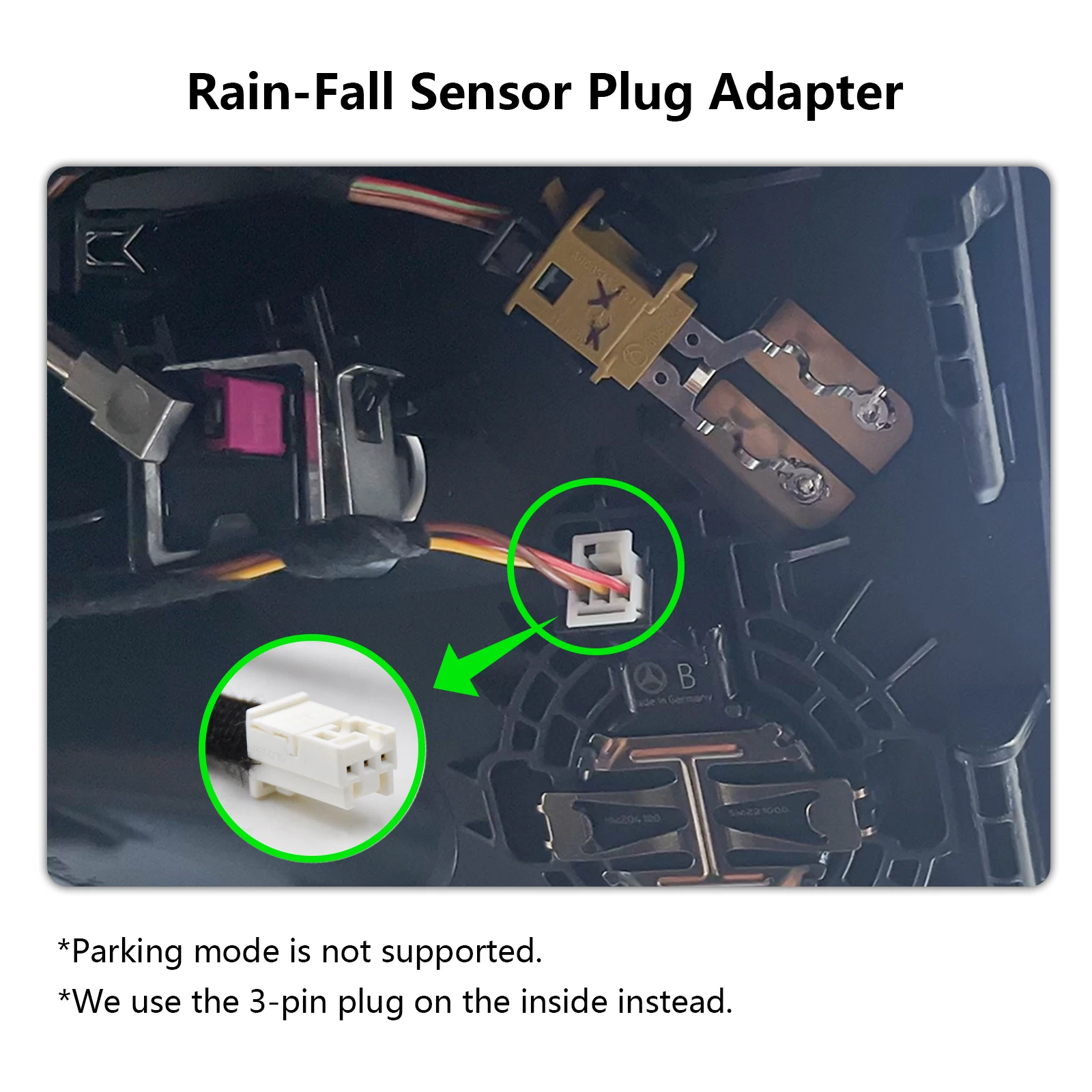 Dash Cam Power Adapter For Mercedes Benz Car Mirror 3-Pin Or 4-Pin Rain Sensor Type-C Mini Micro USB Plug and Play Adapter