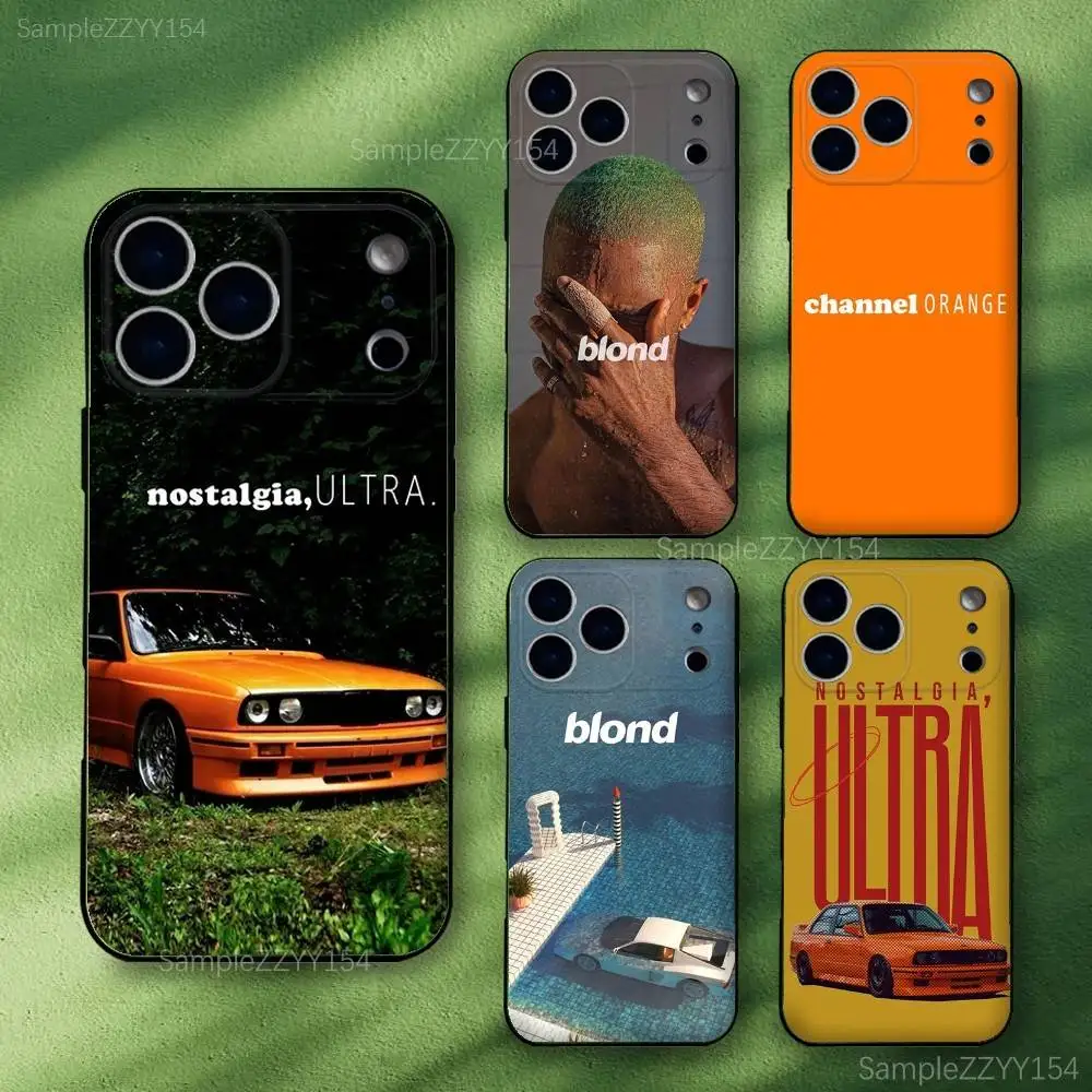 

F-Frank Channel Orange OceanS Phone Case For iPhone 17,16,15,14,13,12,Pro,Max,Plus,E,SE4,Air,Mini Black Soft Funda