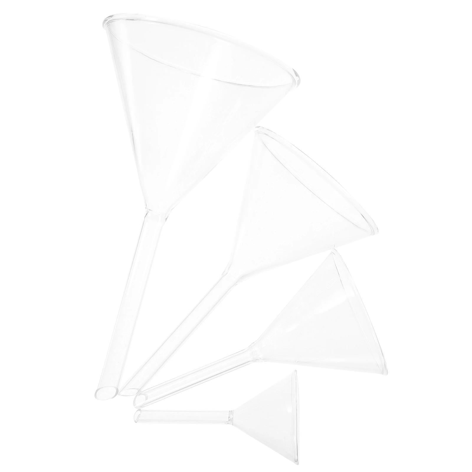 4Pcs Scientific Glass Funnel Set Heat Resistant Borosilicate Laboratory Funnels 40 60 75 90Mm Filling for Chemical