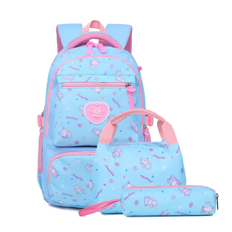 Zaino per bambini con stampa carina dolce 3 pz/set borsa da scuola per ragazze adolescenti borsa a tracolla da viaggio di grande capacità per donna