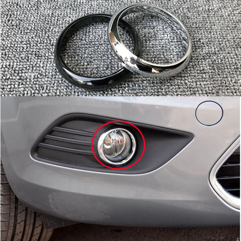 ABS Front Fog Light Lamp Bumper Grille Cover Trim For Ford Focus 2009-2013 For Ford Fiesta 2013-2014 Chrome/Glossy Black