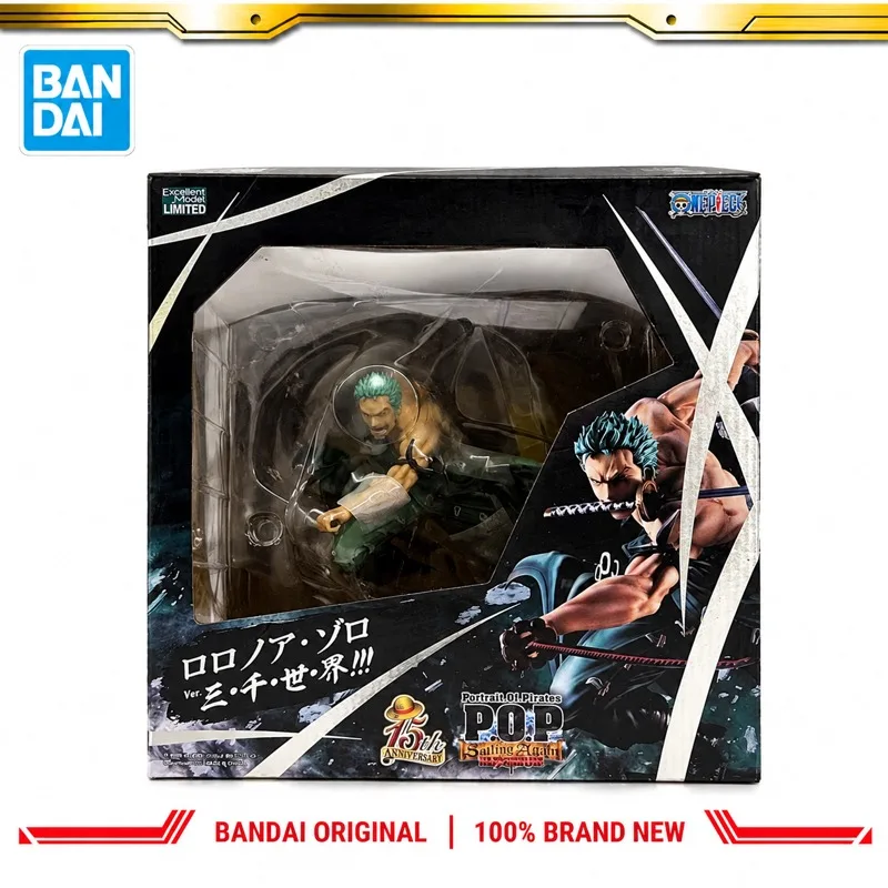 In Stock Bandai Original Megahouse One Piece Roronoa Zoro Action Figure Model Doll Brand New Boxed Anime Characters Toys Model