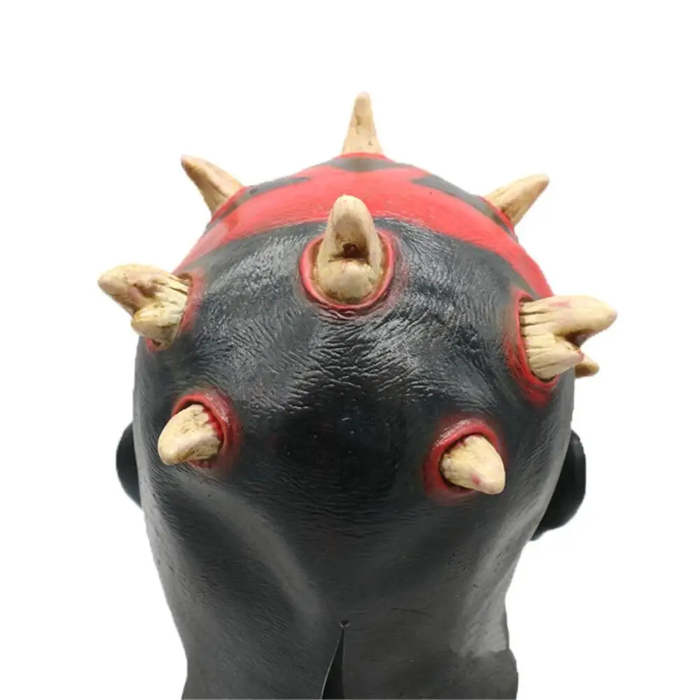 Horror darth maul máscara látex halloween cosplay máscara personagem traje adulto capacete festa carnaval vestir-se adereços acessórios