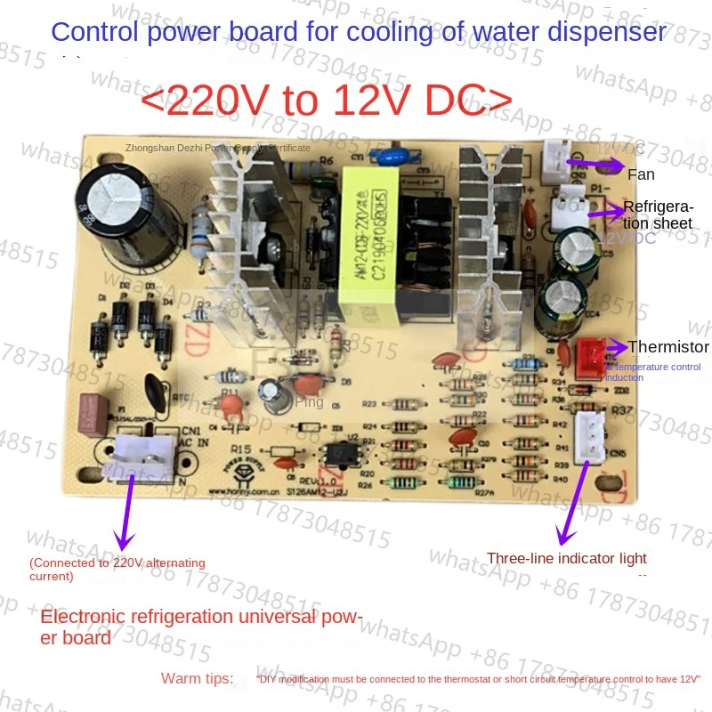 Nouvelle carte de circuit électronique de réfrigération pour distributeur d'eau 12V