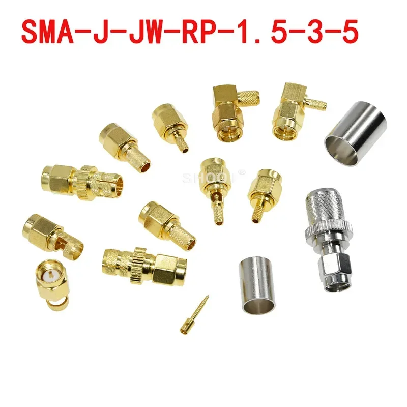 5pcs SMA-J-JW-RP-1.5-3-5 Right angled male head inner screw inner hole needle thread joint 50-3RG316RG58