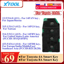 XTOOL For Toyota 8A/4A Smart Key Programming Without Casing Auto Key Coding fpr Toyota 4A