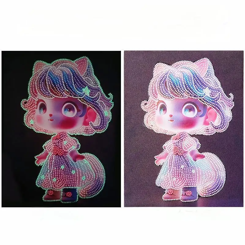 23cm*30cm Glow-in-the-dark princess diamond painting DIY kids cartoon handmade applique diamond painting