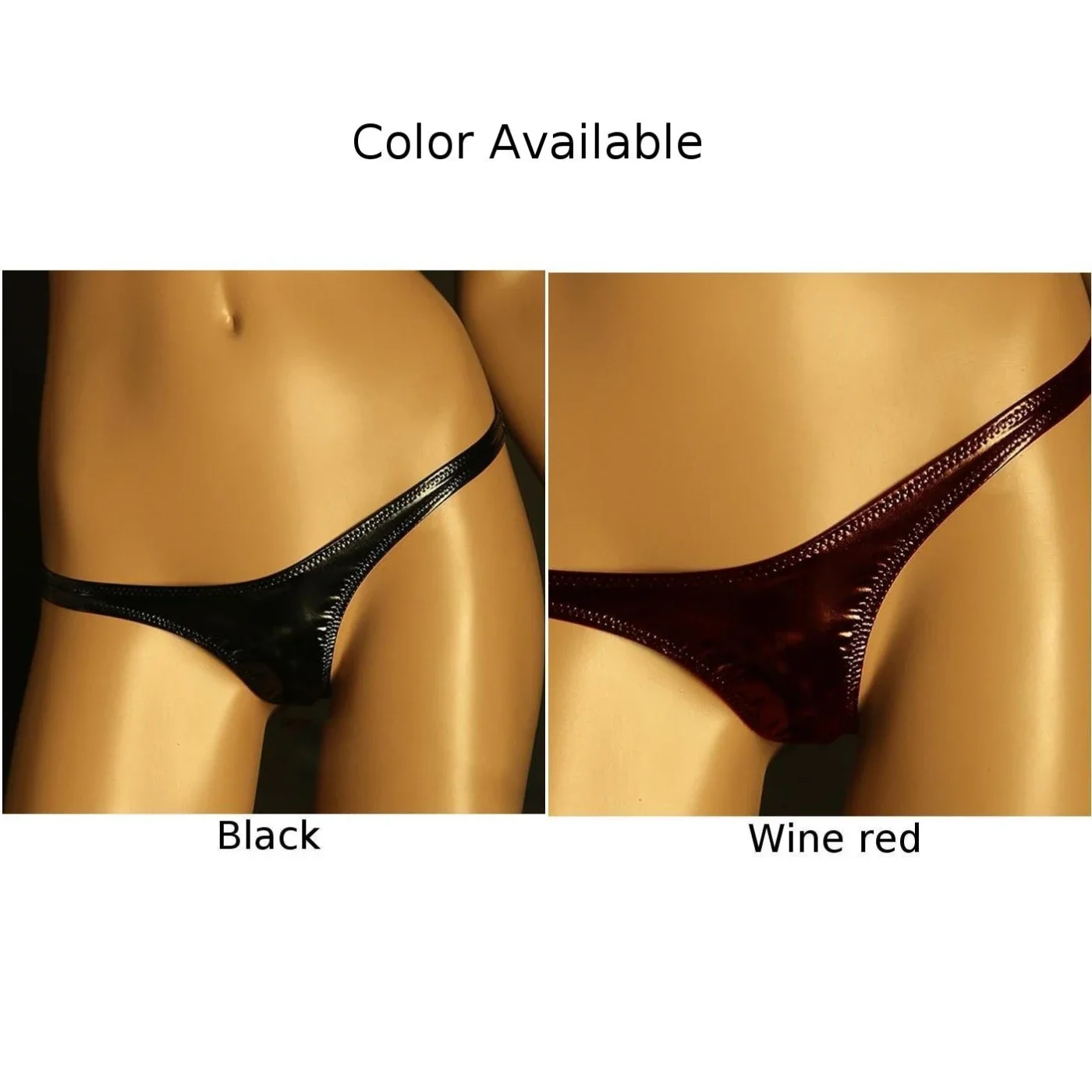 String en cuir verni pour femme, culotte dos en T, sous-vêtement taille basse, culotte sexy et respirante