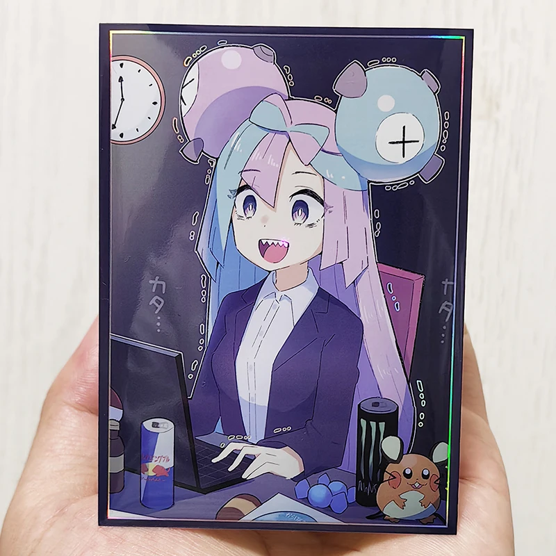 

60PCS Pokemon Iono Figures PTCG Card Sleeves Anime Girl WS OPCG PTCG Trading Cards Shine Protective Case