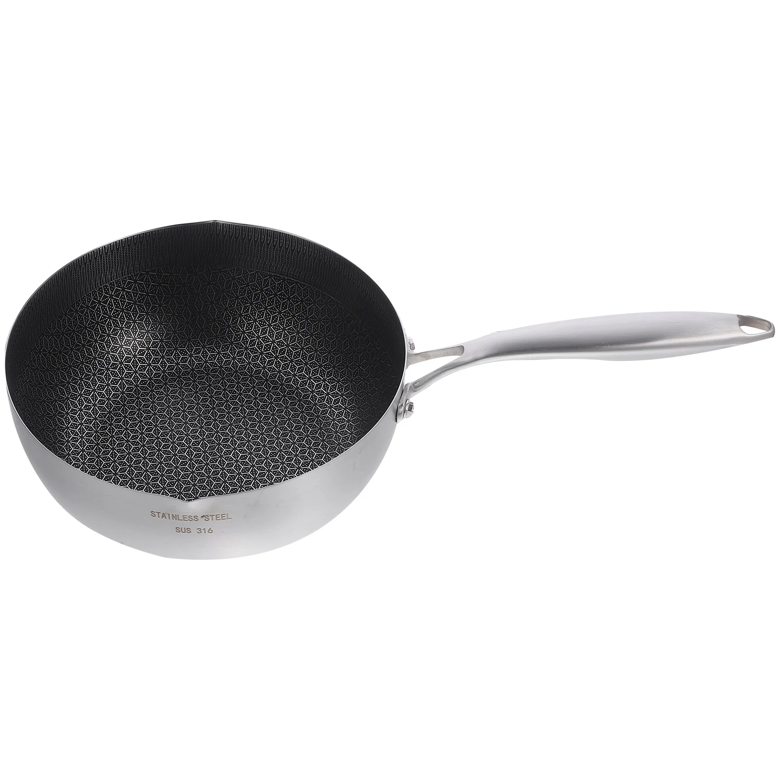 

Single Sided Stainless Steel Wok Work Butter Pots 304 Small Saucepan for Stove Top