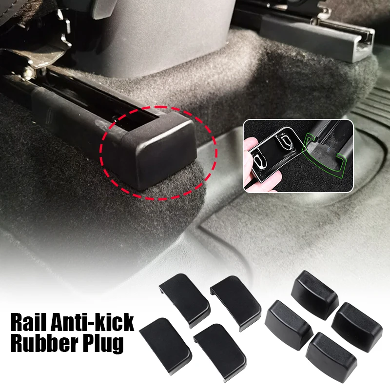 4pcs Black Anti-kick Rubber Plug Car Accessories For Tesla Model Y 3 Rear Seat Parts Rail Sharp Corner Anti-collision Protection