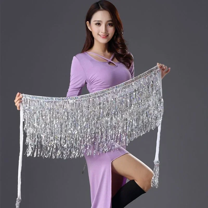 Buikdans Riem Sexy Buikdans Hippe Sjaal Accessoires Dansen Kwastje Pailletten voor Meisjes Vrouwen Party Show Praktijk Prestaties
