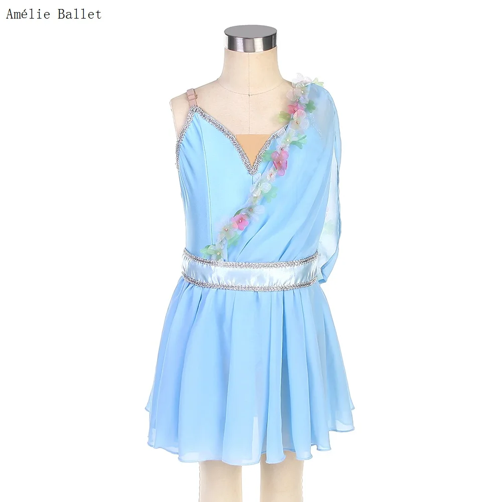 

22076 Ivory Spandex Bodice with Attached Chiffon Short Skirt Cupid Dance Costumes Girls & Women Stage Performance Dancewear
