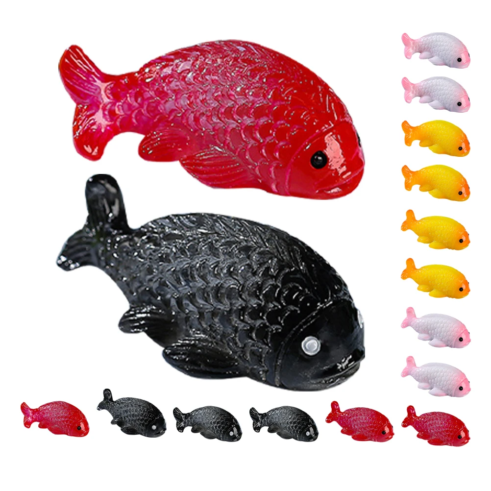 

16pcs Mini Goldfish Figurines Koi Resin Aquarium Decor Lifelike Fake Swimming Fish Tank Accessories Garden Pond Decoration