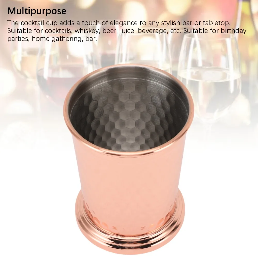 Durable 304 Stainless Steel Stainless Steel Drinking Cup 400ml Wide Base Stability Beverage Cup Cocktail Glass Party